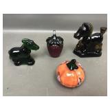 Gibson Glass Strawberry Paperweight & Boyds Art