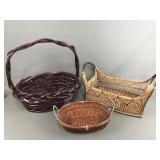 Vtg Woven Rattan Basket & More