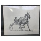 Racing Charcoal Drawing 'nevele Pride' Jim Davis