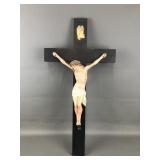 Spanish Colonial Style Crucifix On Wooden Cross