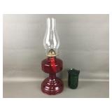 Mosser Glass Holly Berry Fairy Lamp & Oil Lamp