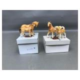 Vtg Handpainted Bone China Horses