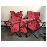 Rare Avon Double Folding Chairs & Umbrella