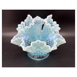 Fenton Art Glass Opalescent Hobnail 3 Horn Epergne