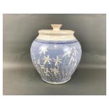 Stoneware Pottery Crock Lidded Jar