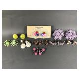 Vintage Colorful Ladies Clip & Screw Back Earrings