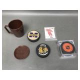 Darryl Sittler Puck, Red Wings Lindsay Card & More