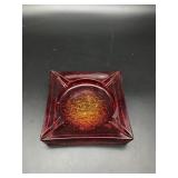 Vintage Glowing Amberina Ash Tray