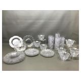 Libbey White Roses Glassware