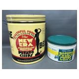 Vtg Lithograph 3.5lb Canister New Era Potato Chips