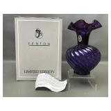 Vtg Fenton Royal Purple Swirl Vase