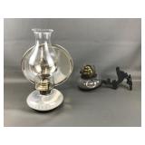Antique Cast Iron Wall Bracket, Oil Lamps&
