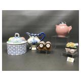 Niagra Falls Ceramic Shakers & Woven Cookie Jar