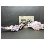 3 Piece Harley Davidson Metal Sign Lot