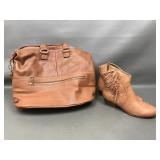 Avon Mark Handbag & Sz 8 Western Chic Booties