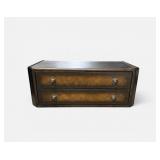 Wood Ottoman storage w brass lion head pulls