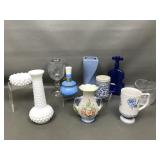 Vtg Glass & Ceramic Vases, Perfume Bottles &