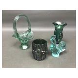 Fenton Glass Art Glowing Rooster, Basket & More
