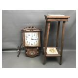 Vtg Robertshaw Lux Electric Clock & Ceramic Table