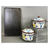 Cast Iron Griddle/grill Pan & Temptations Ovenware