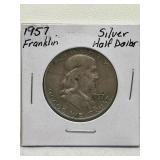 1957 Silver Franklin Half Dollar