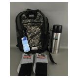 Eastsport Backpack, Thermos & Mossy Oak Socks