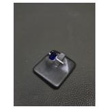 Sterling Silver & Manmade Sapphire Ring