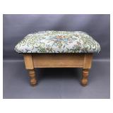 Vintage Tapestry Footstool Storage