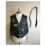Harley Davidson Reed Vest Sz 52 & Leather Belt