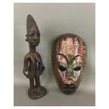 Hand Carved Yoruba Ere Ibeji Wooden Sculpture &