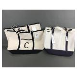Lands End & Initial C Canvas Carry All Bags