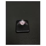 Sterling Silver & Rose Quartz Ring Sz 7