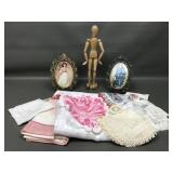 Framed Print Of Gainsborough's Blue Boy, Doilies&.