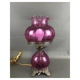 Vintage Cranberry Glass Lamp