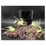 Amethyst Handcrafted Glass Vase Decorative Grapes