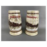 Ceramarte Vtg 1981 Budweiser Steins