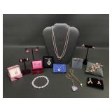 Avon Pink Deco Necklace, Rose Earrings & More