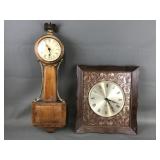 Vtg Westclox Wall Clock & Banjo Clock