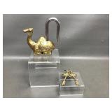 Vintage Brass Camel Padalock W Keys