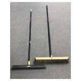 Preowned Quickie 24inch Push Broom & Wooden Broom