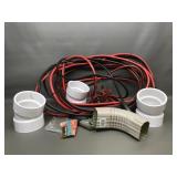 White Pvc Sewer 22.5 Degree 5in D. & Jumper Cables