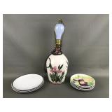 Porcelain Hand-painted Pink Floral Lamp & More!