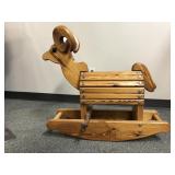 Mcm Handmade Wooden Rocking Ram/horse