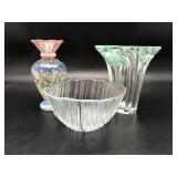 Vtg Mikasa Vase, Painted Art Glass & More!