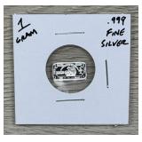 .999 Fine Silver 1 Gram Bar
