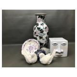 Porcelain Vase, Ceramic Tissue Holder & More