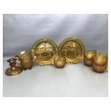 Vtg Amber Tone Mcm Glass Ware