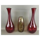Garden Ridge 12in Amber Vase & More