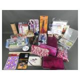 Box Of Craft Supplies, Buttons, Crochet Hooks &...