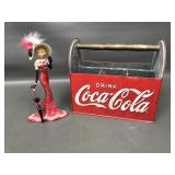 Coca Cola Utensil Caddy & Coca Cola Figurine